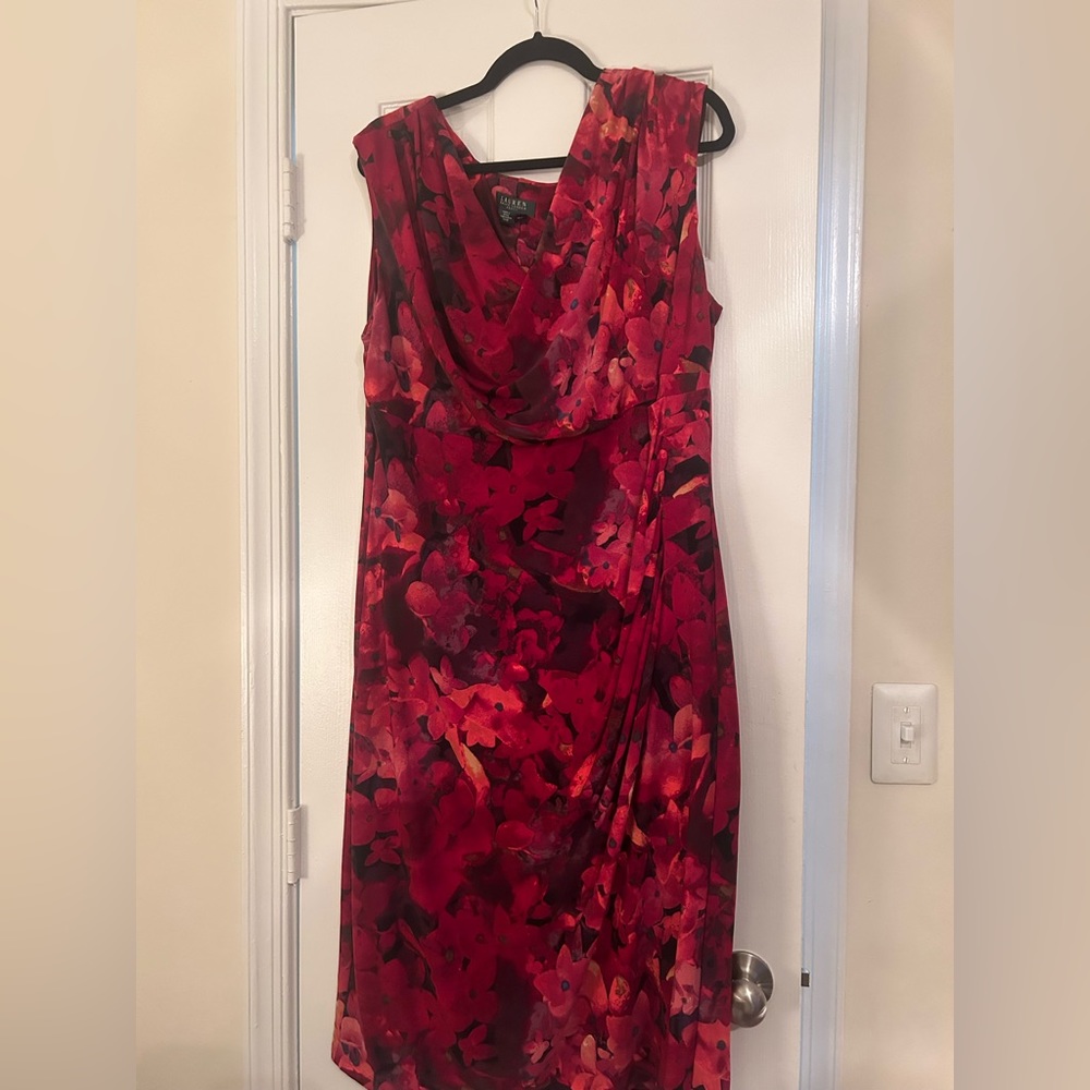 Burgundy/red floral dress